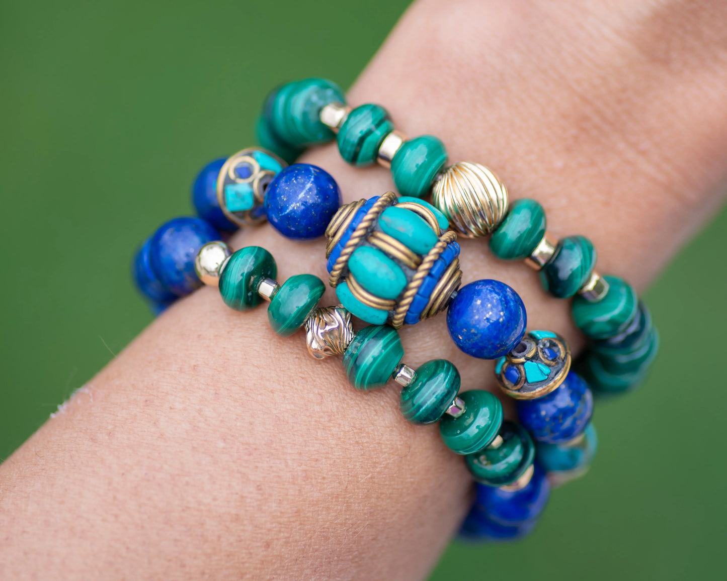 Genuine Malachite Beaded Bracelet Vida Jewelry Designs