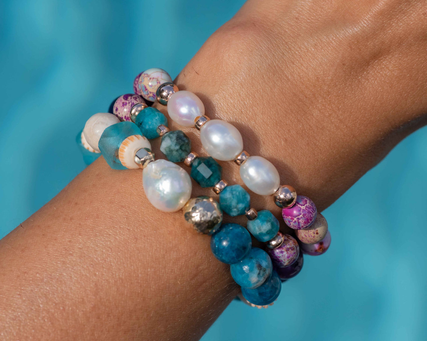 Galaxy Imperial Jasper & Pearl Single Bracelet
