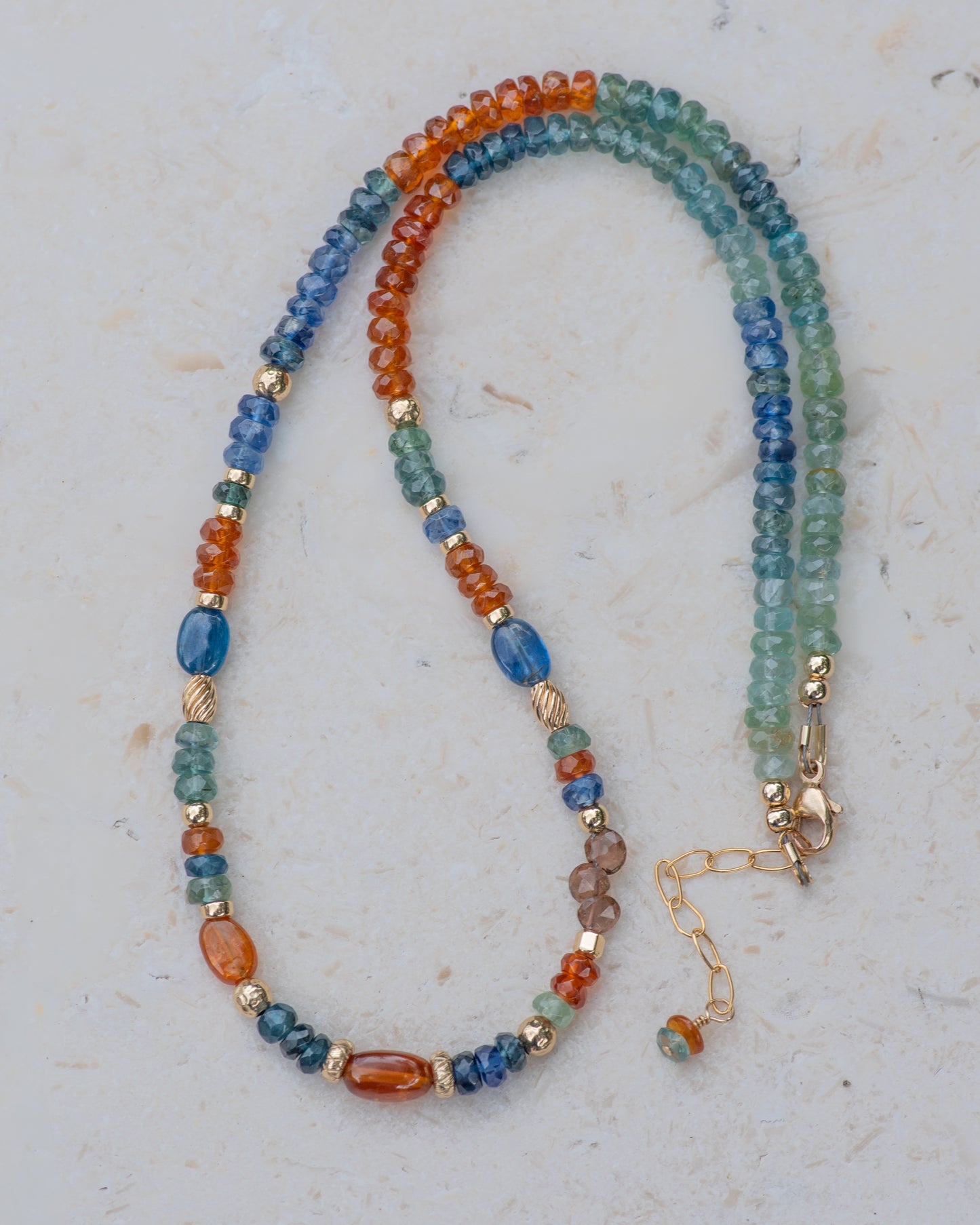 Multi Colored Kyanite Beaded Gemstone Necklace