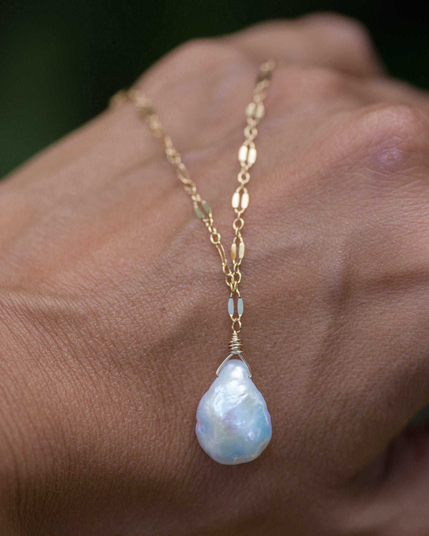 "Patricia" Coin Pearl Pendant Necklace