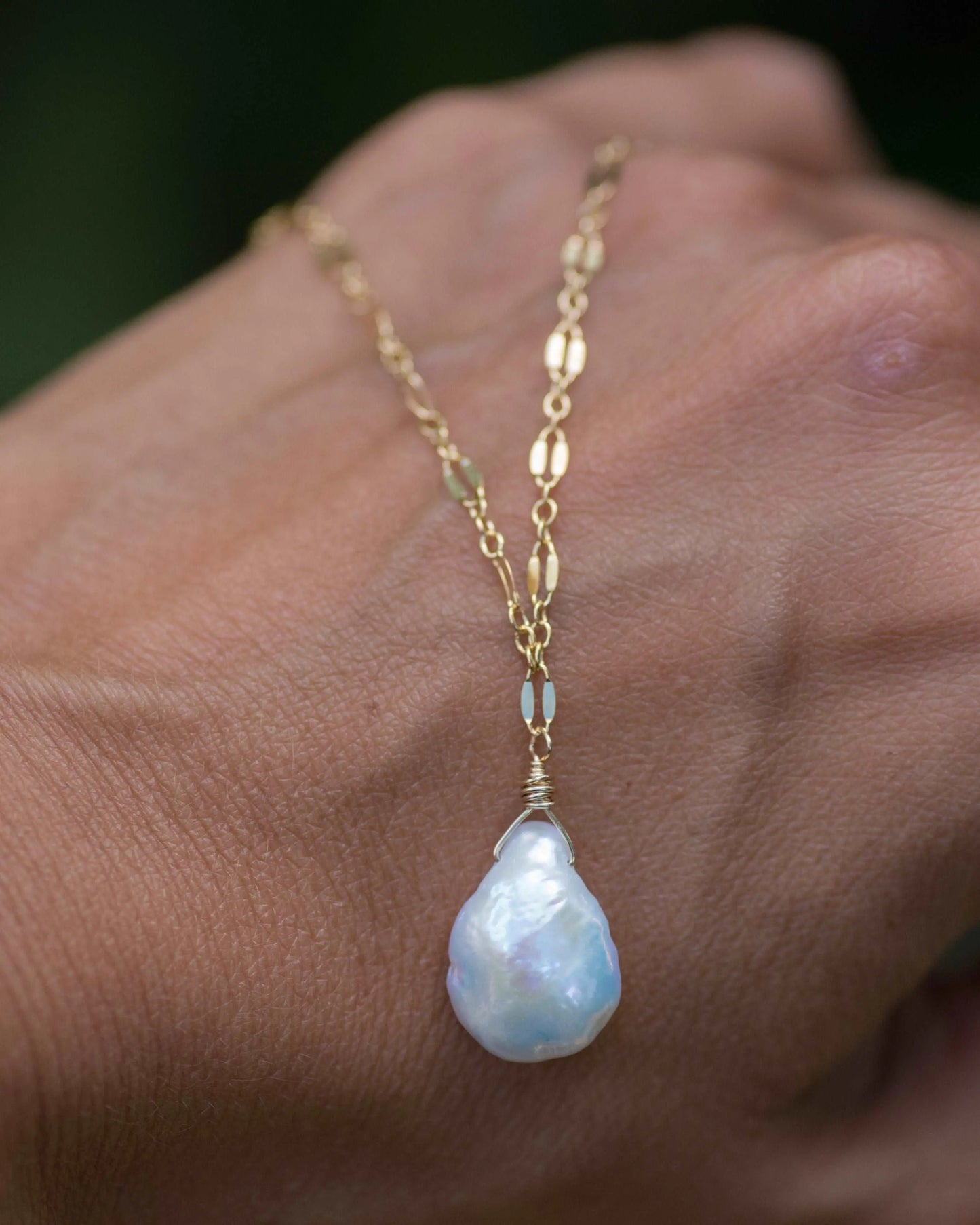 "Patricia" Coin Pearl Pendant Necklace
