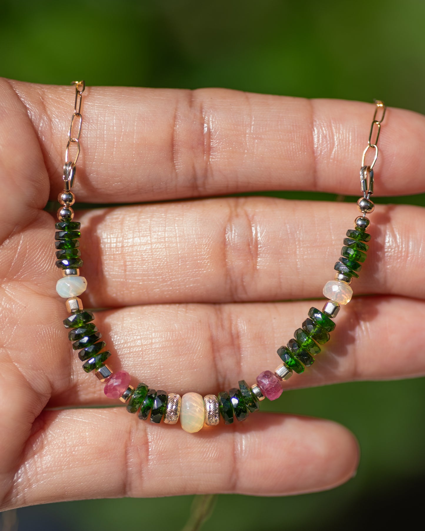 Chrome Diopside & Ethiopian Opal Beaded Necklace