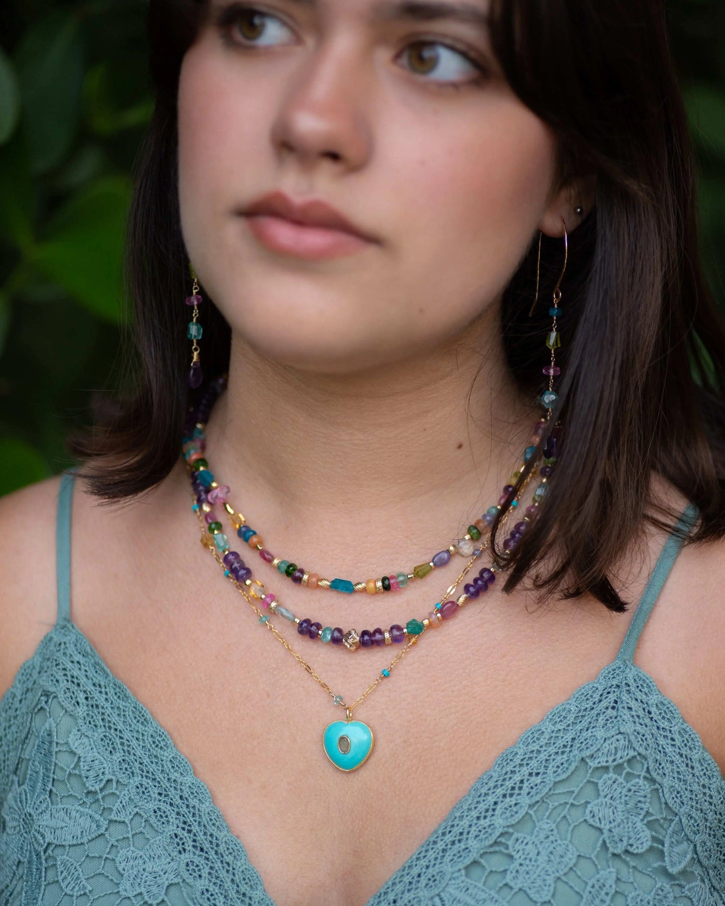 Turquoise Howlite Gemstone Heart Pendant
