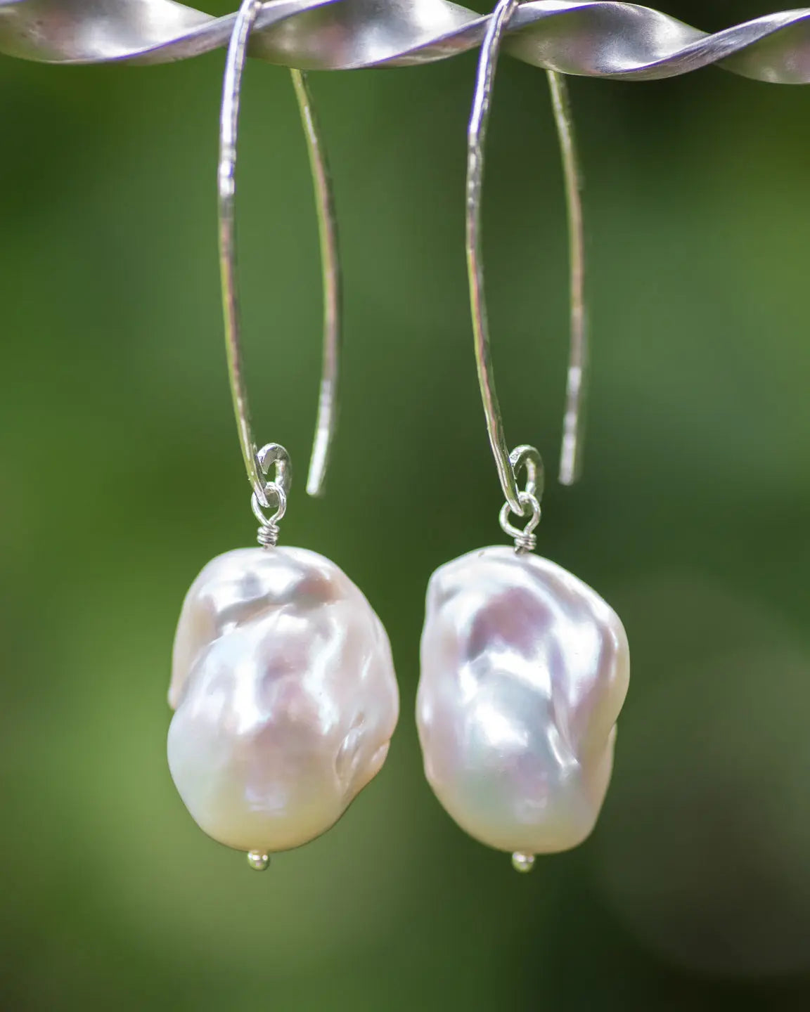 Sterling Silver Large Baroque Pearl Earrings Vida Jewelry Designs