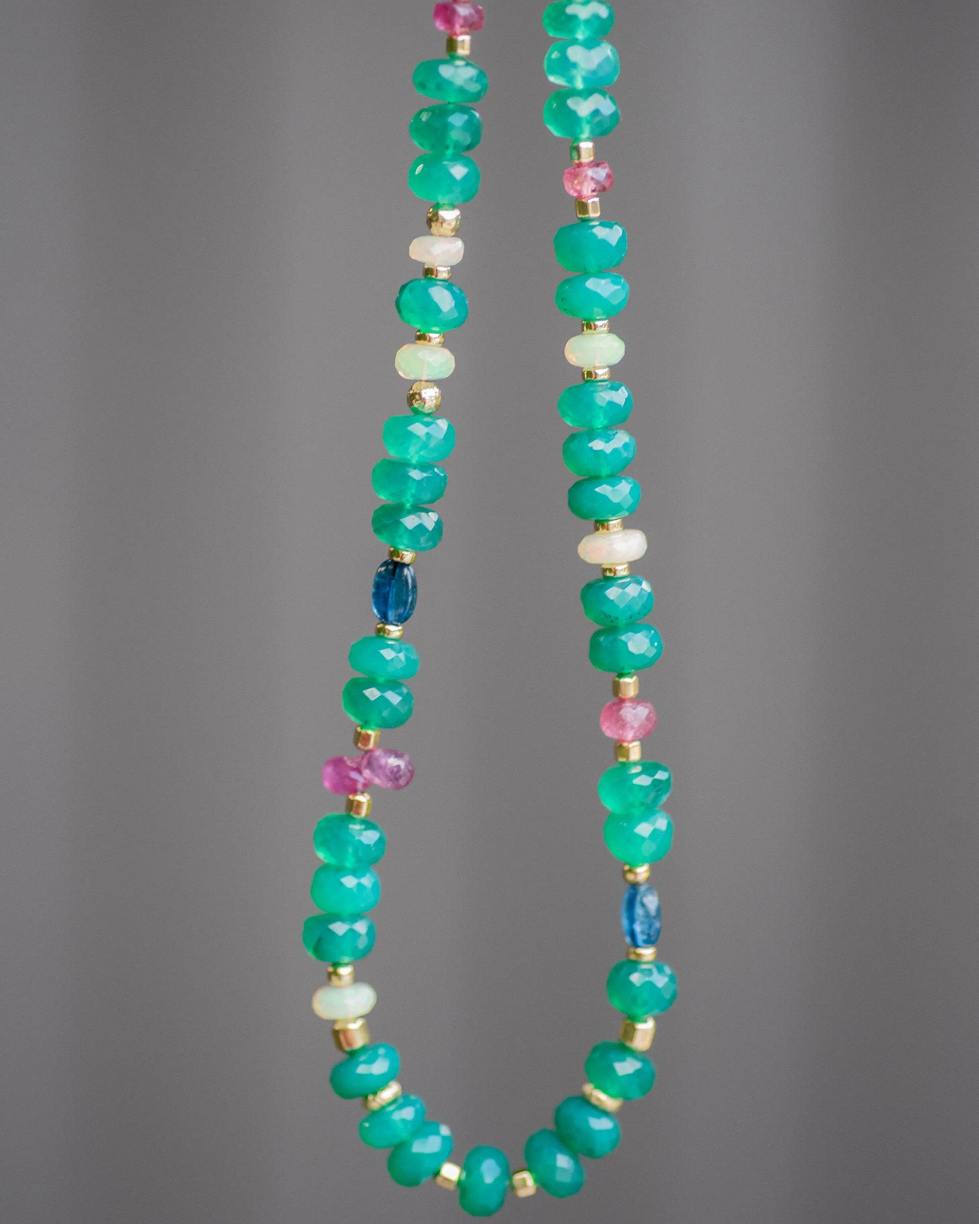 Green Onyx & Opal Beaded Necklace Vida Jewelry Designs