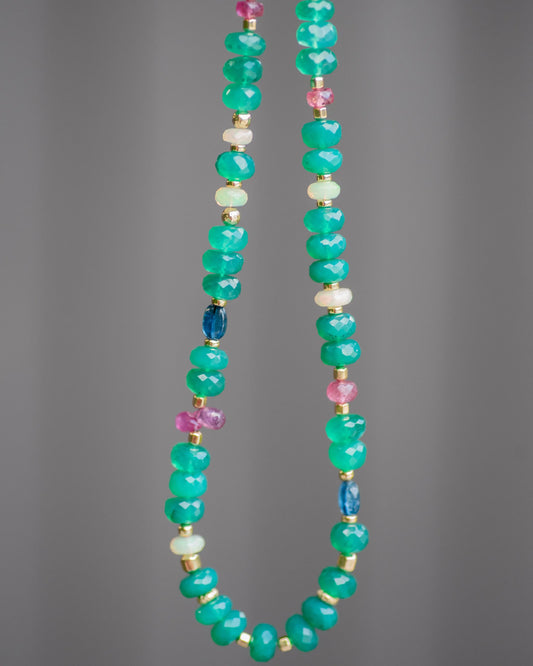Green Onyx & Opal Beaded Necklace Vida Jewelry Designs