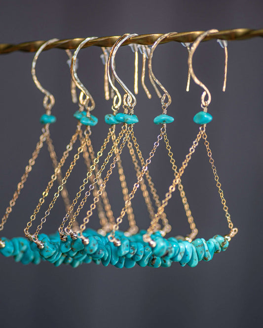 Turquoise Chip Parachute Earrings Vida Jewelry Designs