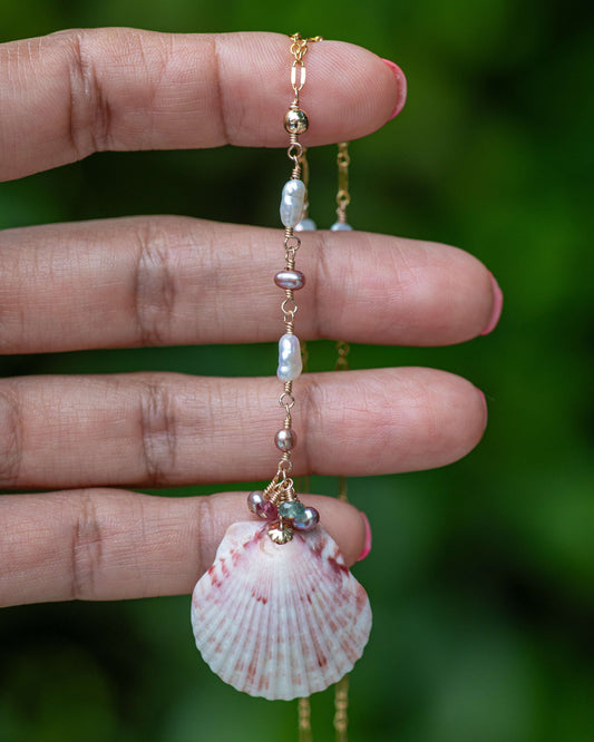 Shell Pearl Y Necklace