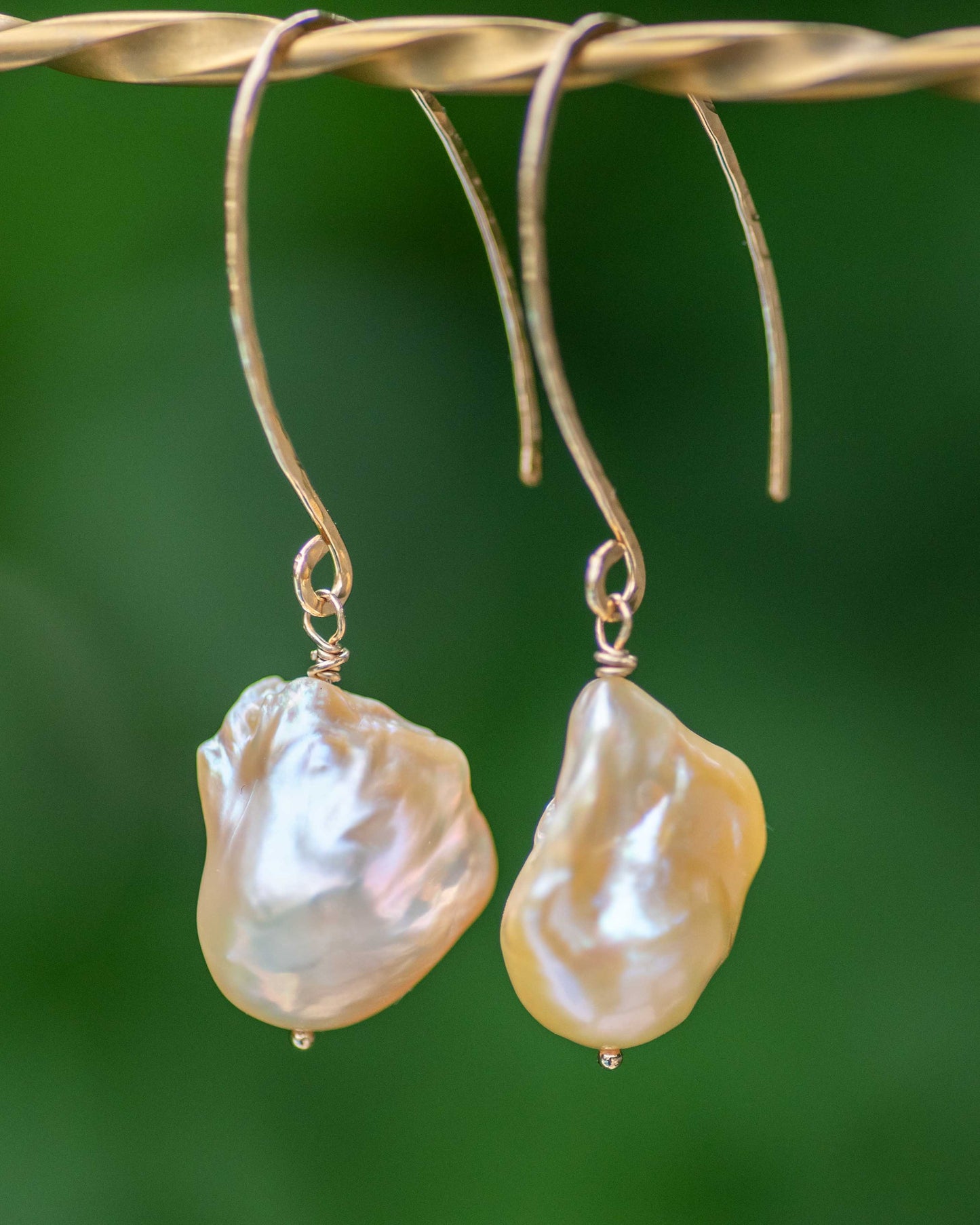 Peach Baroque Pearl Earrings