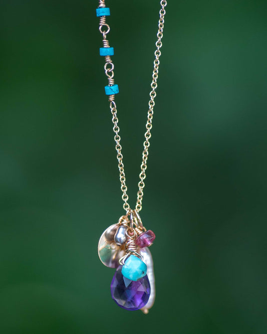 Amethyst LOVE Charm Necklace