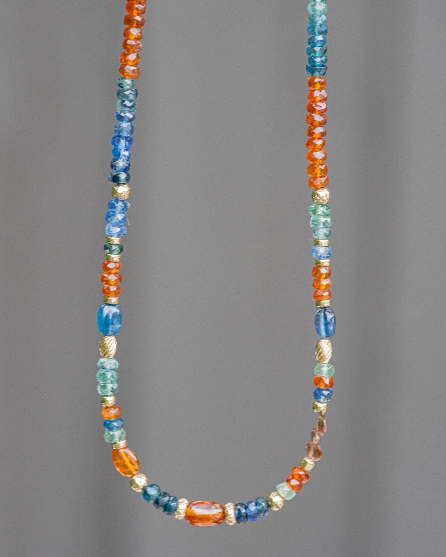 Multi Colored Kyanite Beaded Gemstone Necklace