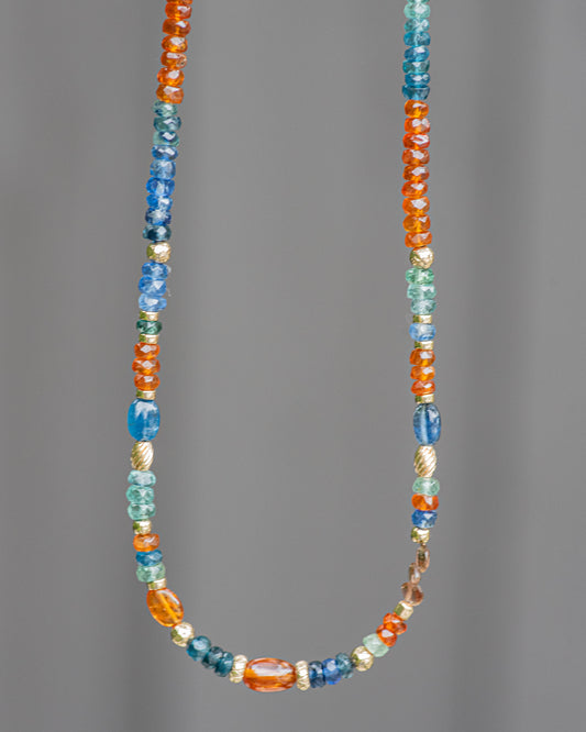 Multi Colored Kyanite Beaded Gemstone Necklace