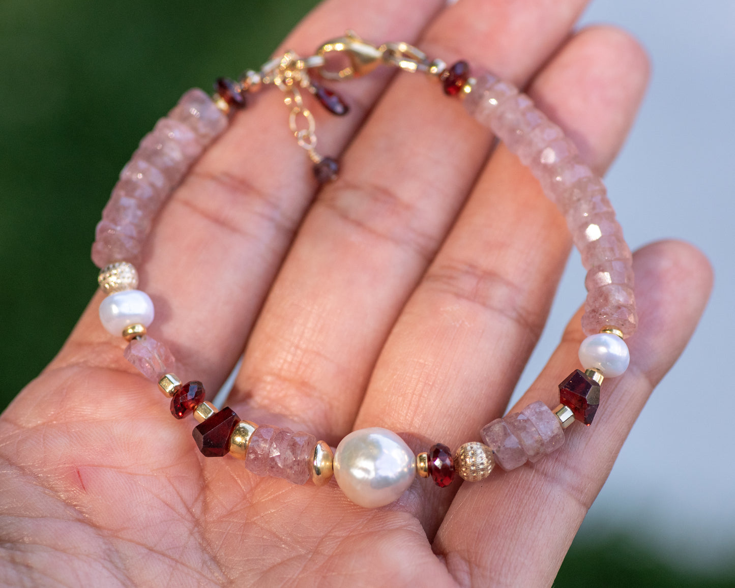 Chrysoprase & Baroque Pearl Statement Necklace