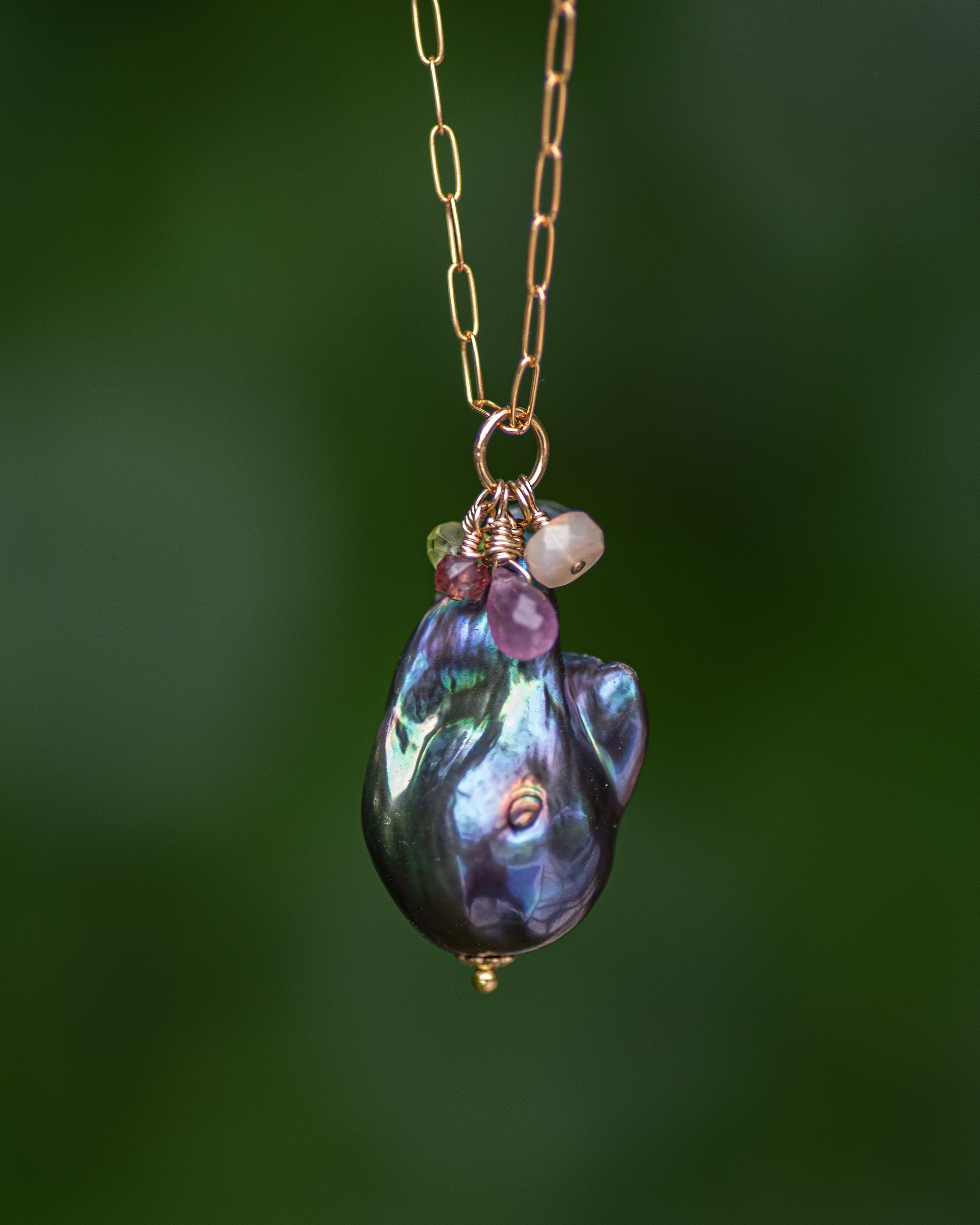 Baroque Peacock Pearl Pendant Necklace Vida Jewelry Designs