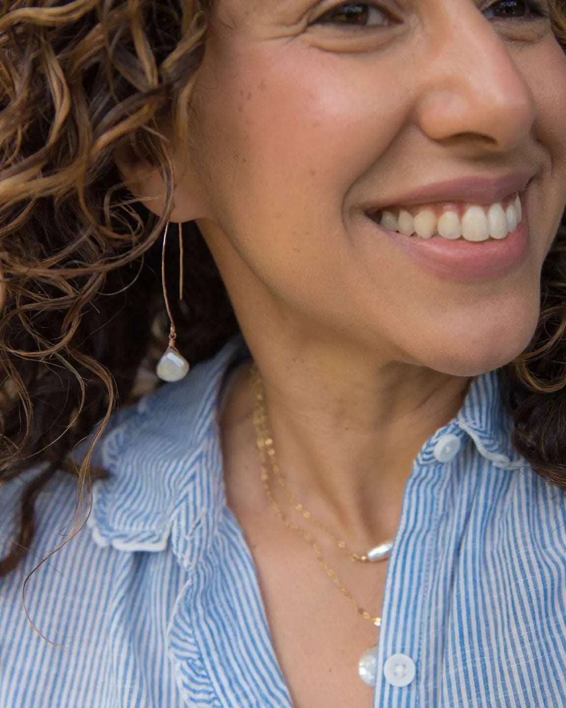 Modern Rose Gold "Emma" Silver Moonstone Earrings