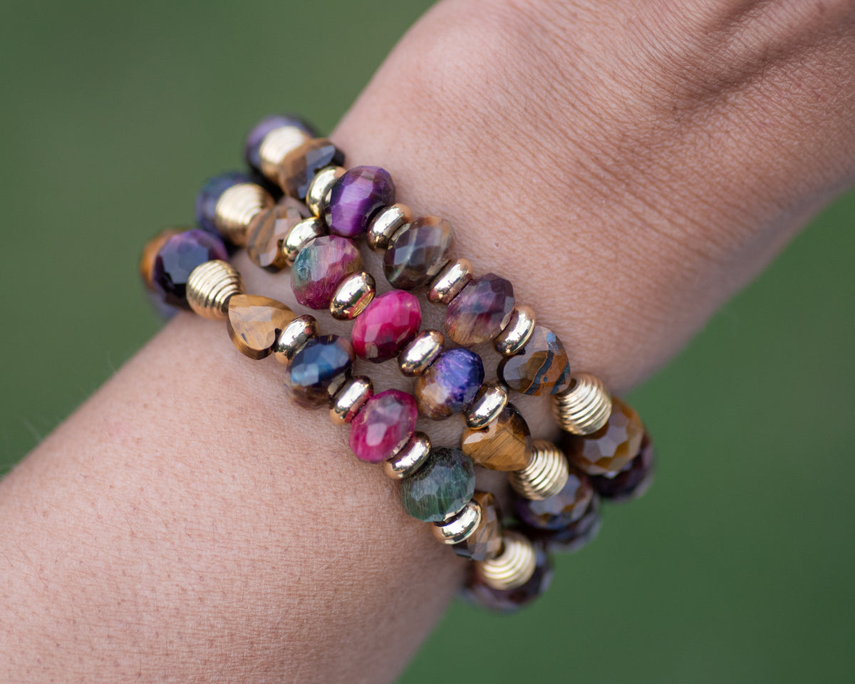 Multi Colored Tiger's Eye Bracelet