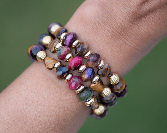 Multi Colored Tiger's Eye Bracelet