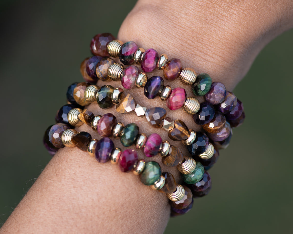Multi Colored Tiger's Eye Bracelet