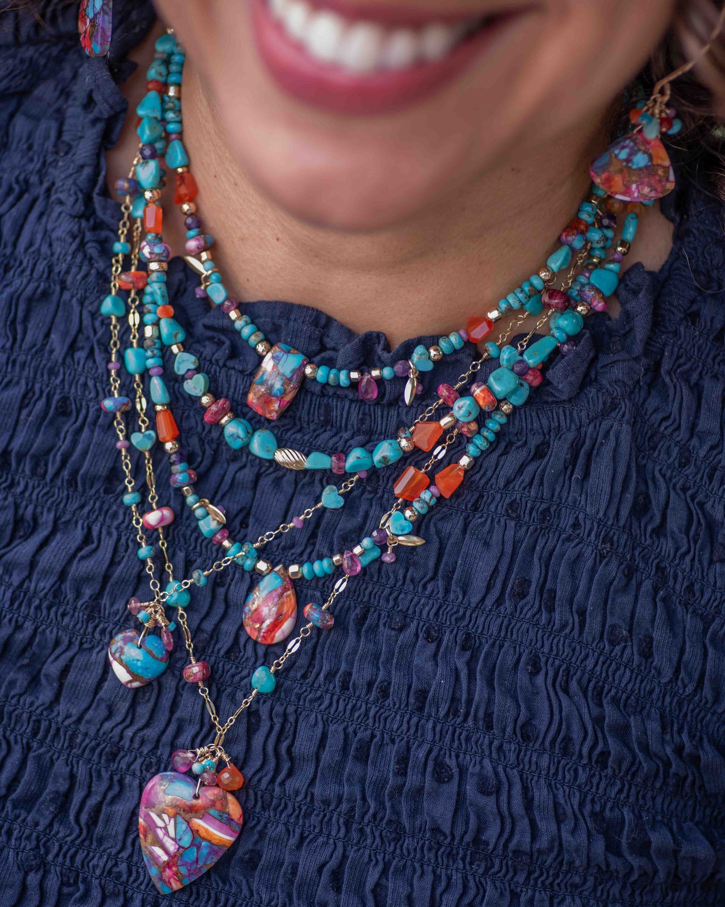 Wild Heart Mojave Copper Turquoise Beaded Chain Necklace