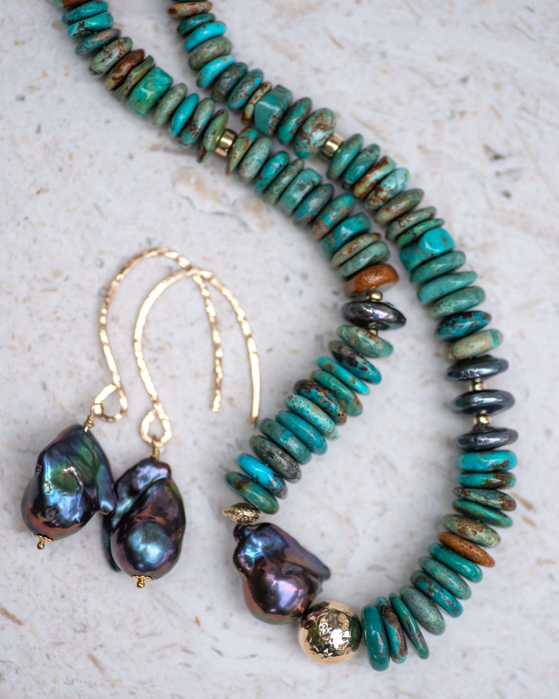 Peacock Pearl Baroque Earrings Vida Jewelry Designs