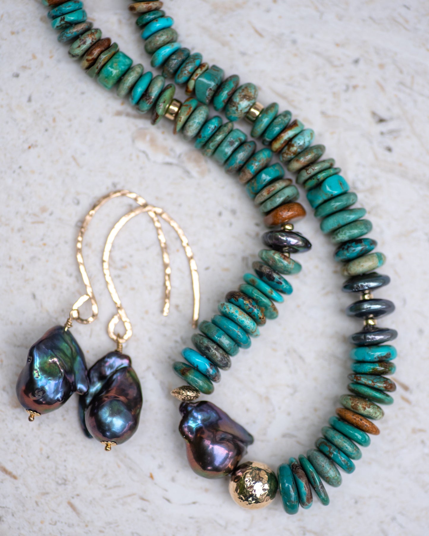 Peacock Pearl Baroque Earrings Vida Jewelry Designs