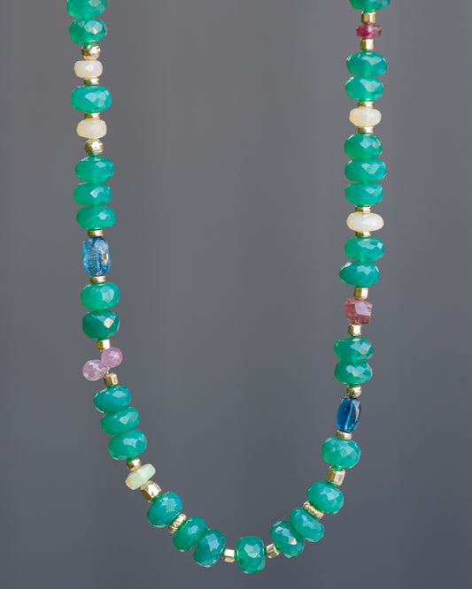 Green Onyx & Opal Beaded Necklace Vida Jewelry Designs
