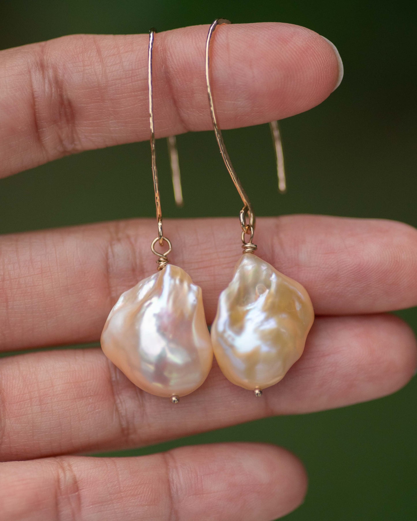 Peach Baroque Pearl Earrings