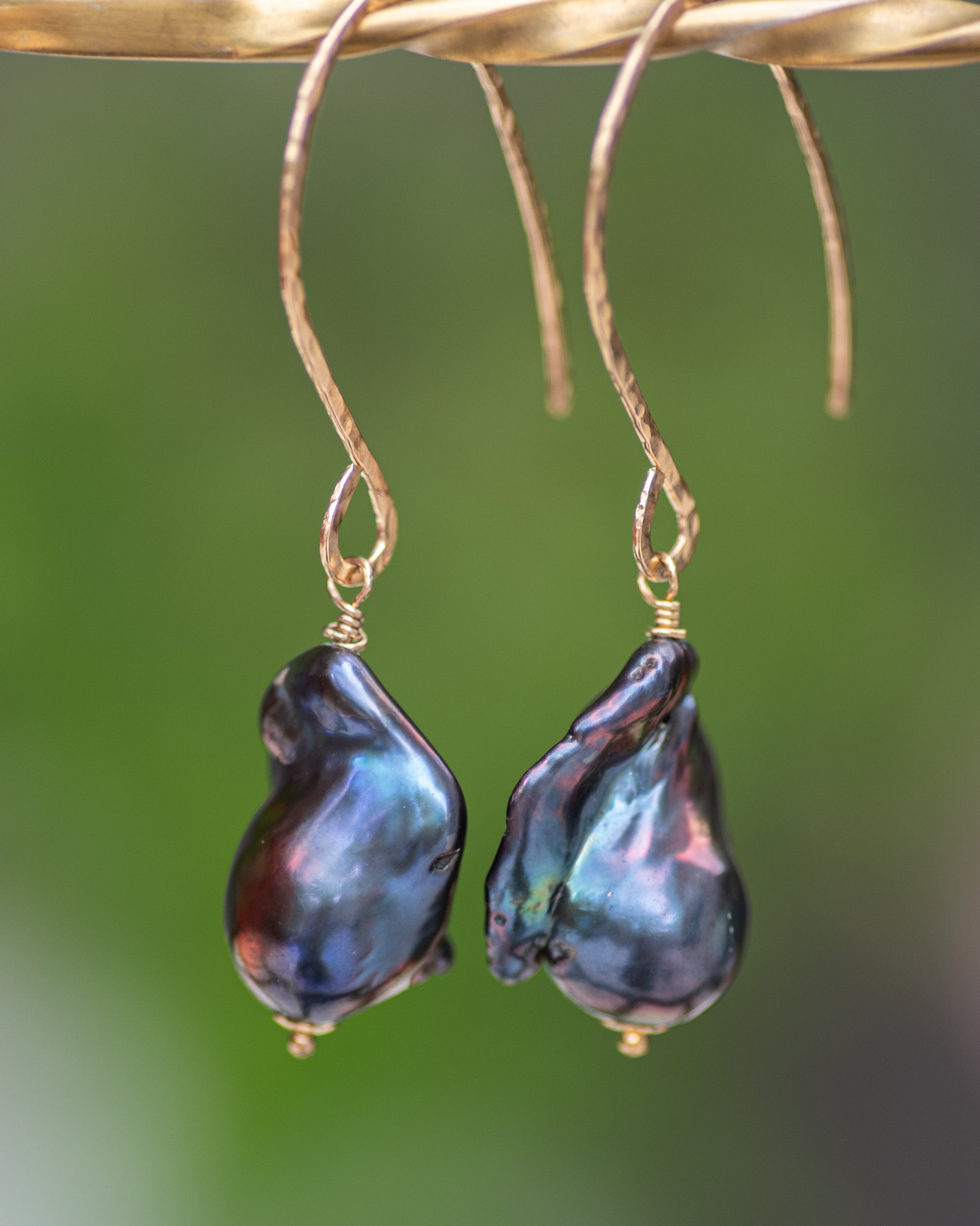 Peacock Pearl Baroque Earrings Vida Jewelry Designs