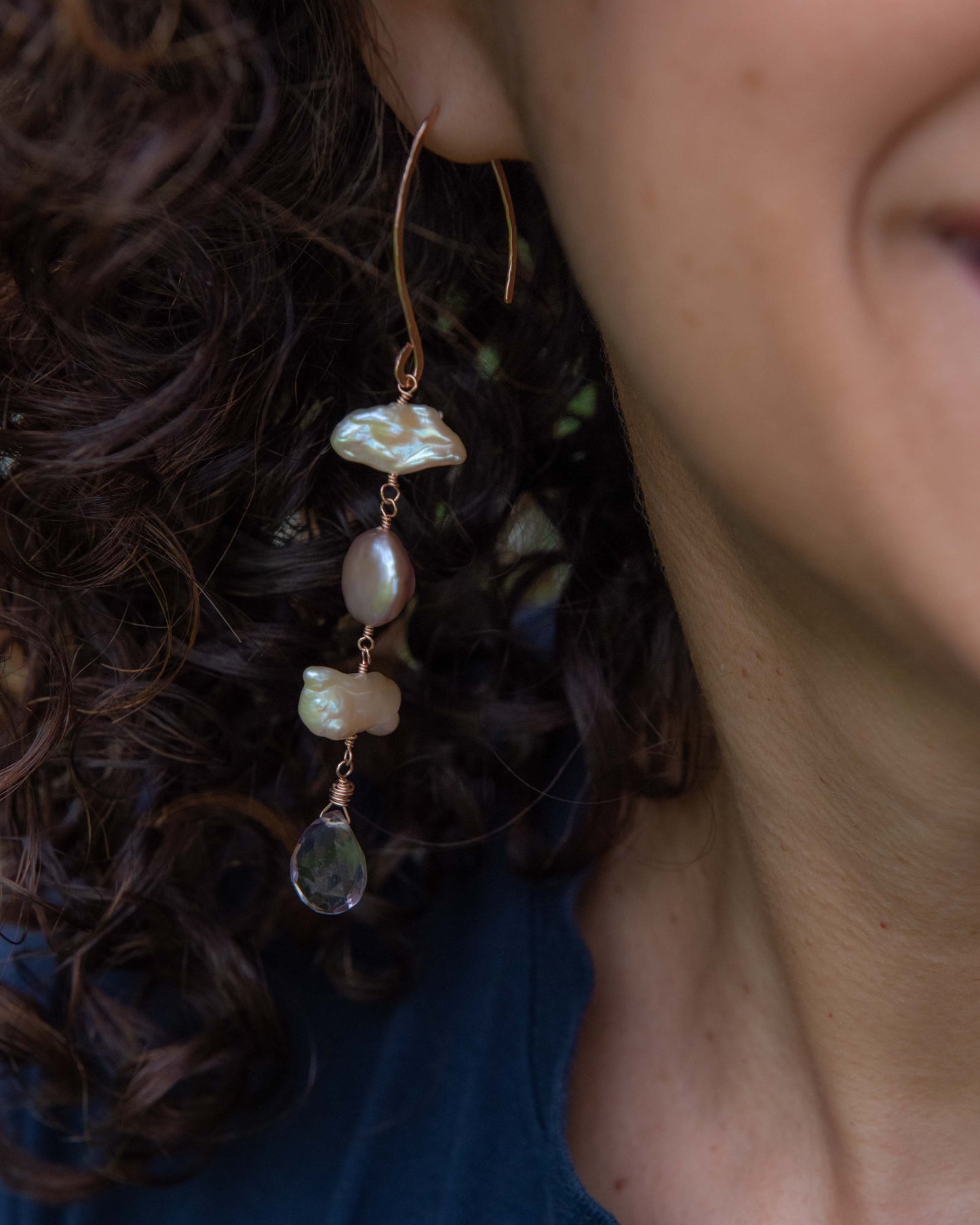 Biwa & Coin Pearl Ametrine Earrings