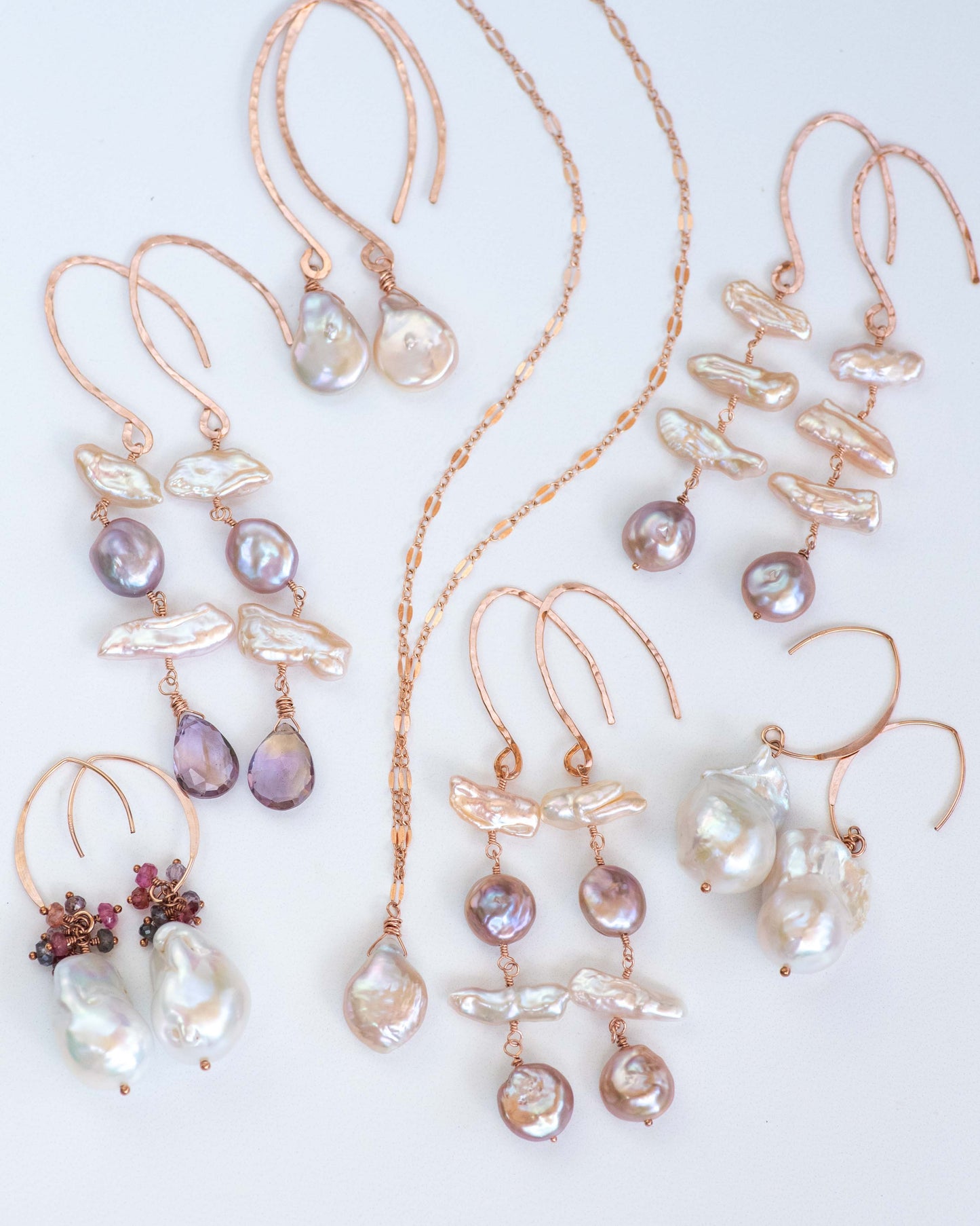 Biwa & Coin Pearl Ametrine Earrings