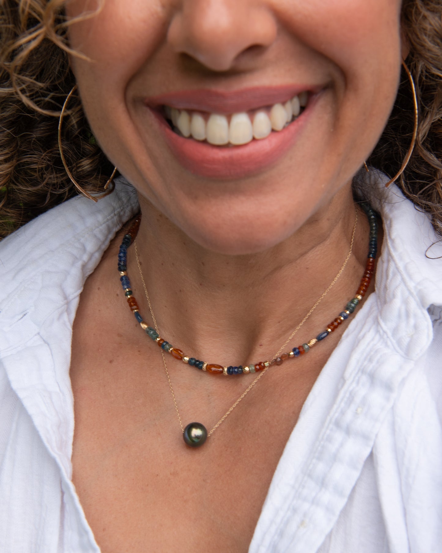 Multi Colored Kyanite Beaded Gemstone Necklace