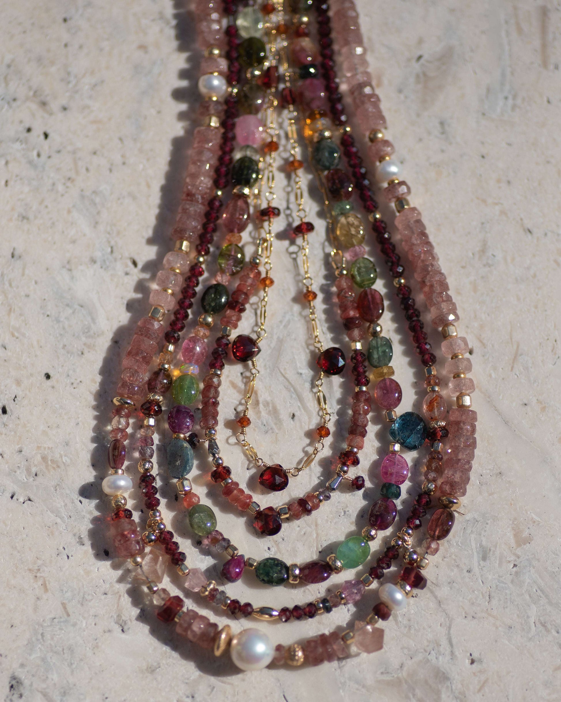 Strawberry Quartz Beaded Necklace Vida Jewelry Designs