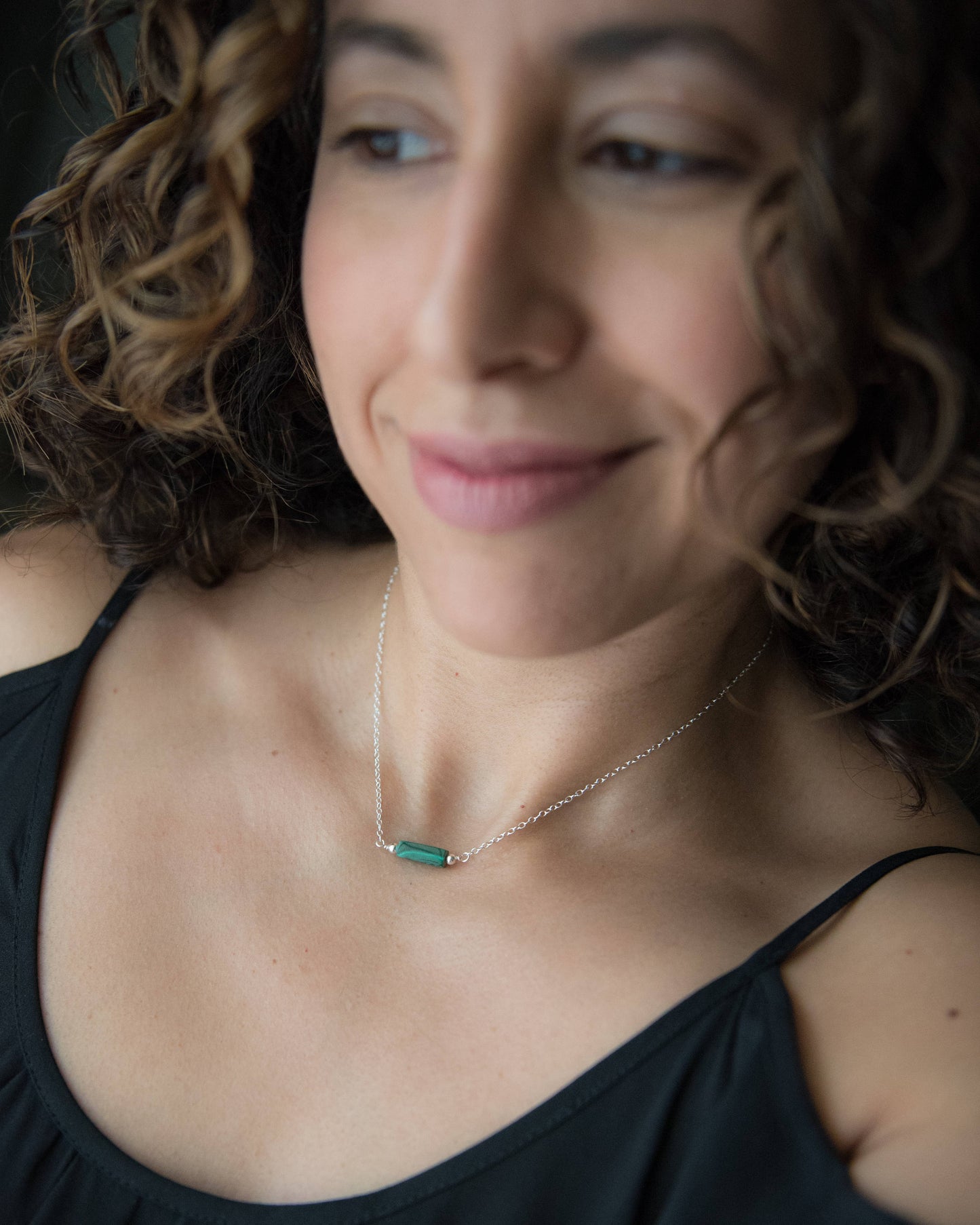 Malachite Bar Necklace - Vida Jewelry Designs