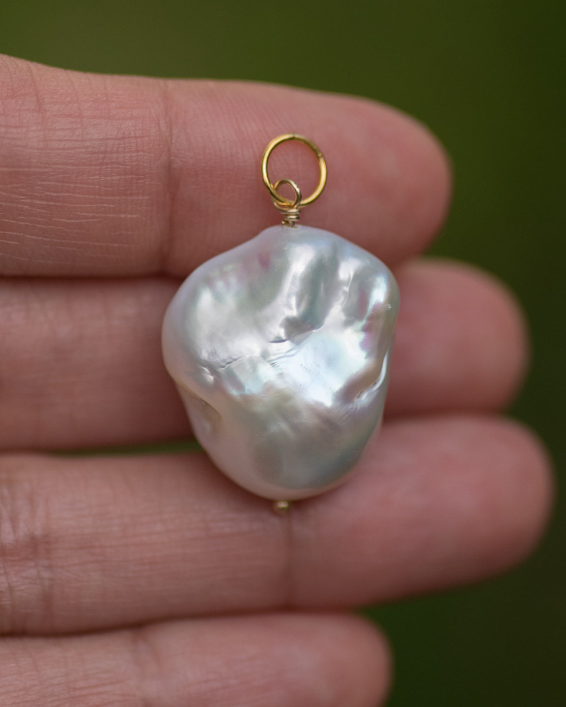 Solid 14kt Gold Baroque Pearl Pendant